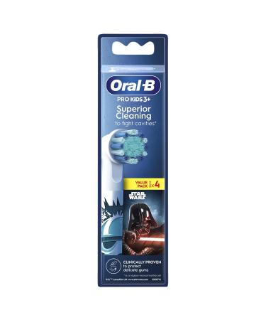 Oral-B Pro Kids Electric Toothbrush Replacement Brush Heads Disney Star Wars 4 Pack Designed for Gentle Brushing