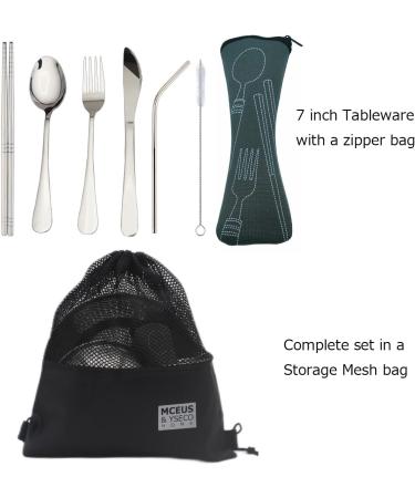 Compact Camping Mess Kit | Stainless Steel Dish Set for 1 Person | Reusable Plates, Cups, Bowls | Ideal for Backpacking & Hiking | Includes Mesh Bag - Buy Online on GoSupps.com