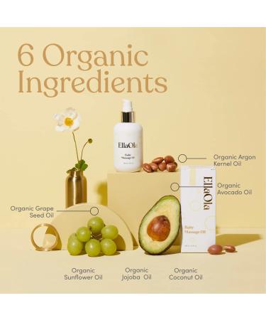 ELLAOLA Organic Baby Massage Oil | Natural Jojoba, Avocado & Argan Oil | Hydrates Sensitive Skin, Prevents Cradle Cap | 1.7 fl. oz - Buy Online on GoSupps.com