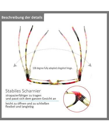 Cojwis 4 Pack Women's Reading Glasses - Stylish Multi-Colored HD Clear Lens (4.0x) - International Shipping Available - Buy Online on GoSupps.com
