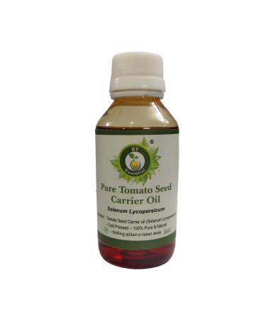 R V essential pure tomato seed oil 100ml (3.38 ounces) - Solanum lycopersicum (100% pure and natural cold -pressed) pure tomato seed carrier oil 100 ml (1 Pack)