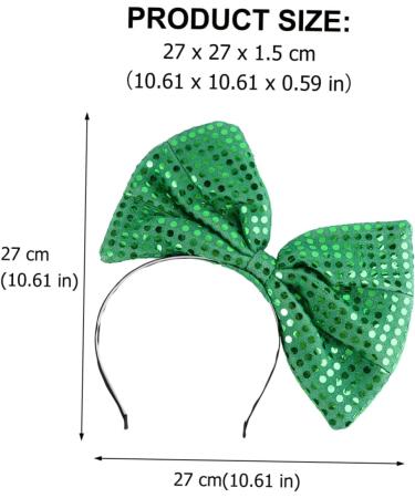 Beavorty Oversized Butterfly Headband Red Hair Accessories Sequin Headband Head Bands for Women's Hair Makeup Bowknot Headband Sequin Bow Headpiece Valentine Party Glitter Headband Green One Size Green - Buy Online on GoSupps.com