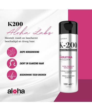 Aloha Labs K200 Repairing Hair Mask with Hydrolyzed Keratin Argan Oil Hyaluronic Acid and Panthenol Protects Nourishes and Repairs Intensive Nutrition 200 ml - Buy Online on GoSupps.com