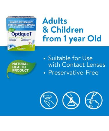 Boiron Optique 1 Eye drops used to relieve minor eye irritations such as dry itchy or red burning eyes due to allergies or computer eye strain. 30 unit-doses - Buy Online on GoSupps.com