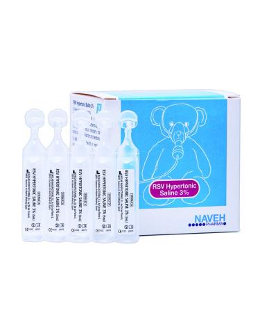 RSV Hypertonic Saline Solution 3% - Nebulizer Diluent for inhalators and Nasal Hygiene Devices Helps Clear Congestion from Airways and Lungs  Reduce Mucus (25 Sterile Saline Bullets of 0.17 Fl Oz)