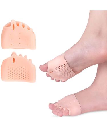 WXHZHQ 1 pair of toe spreader thumb bunion orthopedic corrector hallux valgus pedicure socks foot bunion smooth iron adjuster bracket yoga toe pad (beige)