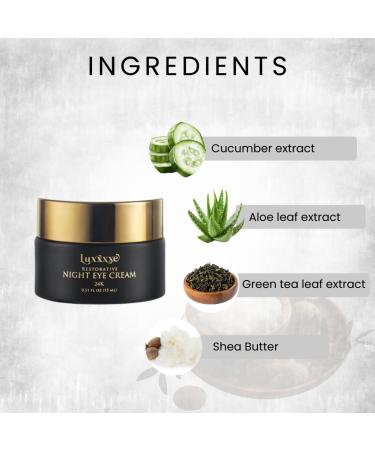 Luxxxxe Restorative Night Eye Cream 0.51 Fl Oz Anti-Aging Formula with Niacinamide Ceramides Hyaluronic Acid Paraben Free Unscented for All Skin Types - Buy Online on GoSupps.com