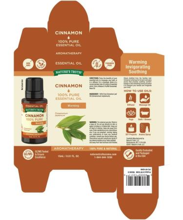 Buy Nature's Truth Cinnamon Essential Oil - 0.51 Fl. Oz | Premium Quality Aromatherapy Oil for Relaxation & Wellness - Buy Online on GoSupps.com