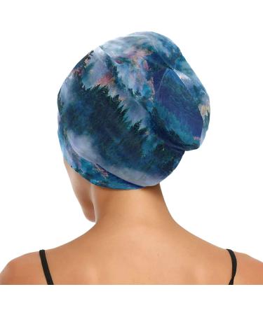 Vintage Boho Floral Pink Satin Lined Sleep Cap for Women | Chemo Headwear Night Beanie for Curly Hair | Elastic Slouchy Style - Buy Online on GoSupps.com