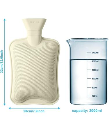Vicloon 2L Hot Water Bottle with Soft Faux Fur Cover - Hot/Cold Compress for Pain Relief, Hand & Feet Warmer - Safe and Durable - Grey - Buy Online on GoSupps.com