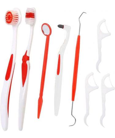 8 Piece Dental Care Kit | Toothbrush Floss Stain Remover & Tongue Picks for Complete Oral Hygiene - Buy Online on GoSupps.com
