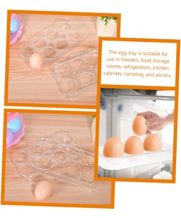 UKCOCO 2pcs Eggs Refrigerator Egg Trays for Kitchen Egg Holder Egg Racks Egg Plate No Cover Storage Rack - Buy Online on GoSupps.com