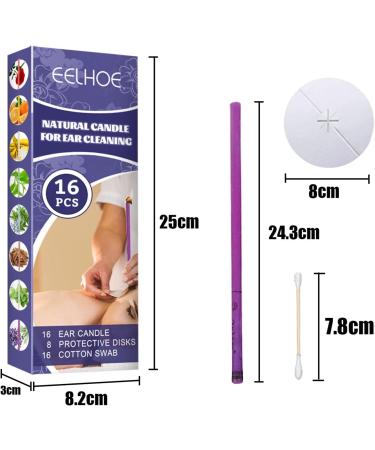 LAURAG Ear Candle 16pcs Fragrance Ear Candles Healthy Care Natural Ingredients Ear Wax Removal Cleaner Ear Coning - Buy Online on GoSupps.com