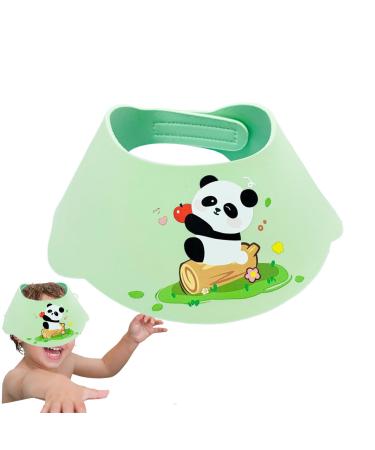 Maciun Toddler Shower Cap Waterproof Kids Shower Cap Adjustable Shampoo Bath Shield For Kids Keep Ear Dry Eye Coverage Green