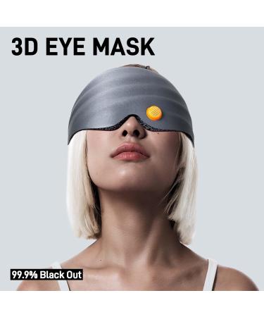 3D Sleep Mask - Aroma Eye Masks for Women | 99.9% Light Blackout Contoured Cup Night Blindfold | Adjustable Strap by Zen Cave (Grey - Buy Online on GoSupps.com