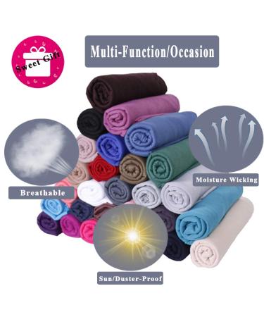 Harewom Stretchy Head Wraps for Black Women - Denim Blue & Grey 2pc Set - Buy Online on GoSupps.com