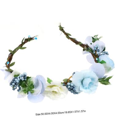 MAGICLULU Bridal Wreath Tiara Blue Tiara Hair Accessory for Girls Wedding Hair Garland Simple Garland for Women Wedding Hair Wreath Party Decor Baby Flower Child Bohemia Makeup Silk Cloth - Buy Online on GoSupps.com