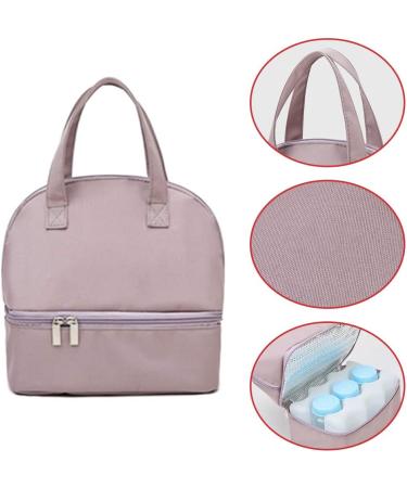 MOVKZACV Double Layer Insulated Baby Bottle Bag - Purple, Fits 3 Bottles, Multi-Function Breastmilk Cooler for Breast Milk and Bottle Set - Buy Online on GoSupps.com