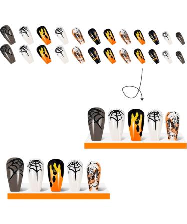 Nail stickers wearable nails spider web blood drop ghost face wearable nail stickers fake nail stickers finished nails 1 count (Pack of 1) - Buy Online on GoSupps.com