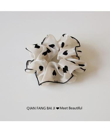 Heart Printed Scrunchies - Scrunchy Hair Ties | Yarn Wovened Elastics Hair Bands | Ponytail Holder Cute Hair Ties | Elastic Hair Scrunchies Hair Accessories for Women Girls Females Kids love - Buy Online on GoSupps.com