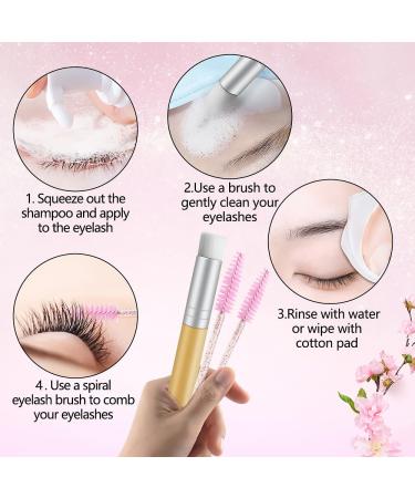 Lash Shampoo Kit for Eyelash Extensions | 2 fl.oz Eyelash Cleaner Foam | Salon & Home Use | Peach - International Shipping Available - Buy Online on GoSupps.com