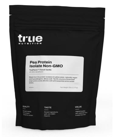 True Nutrition Pea Protein Powder Isolate - 25g Non-GMO Vegan Protein Powder per Serving - Low Carb Low Fat High Leucine - Gluten Free Dairy Free Soy Free - French Vanilla - 5LB