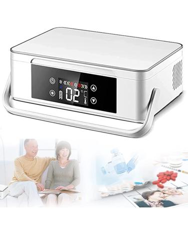 Insulin Cooler Refrigerated Box Portable Car Refrigerated Travel Case Keeping Cooling 2-8 Built-in Rechargeable Lithium Battery for Diabetic Medication Organizer White-220V-Battery*1 Battery*1 White