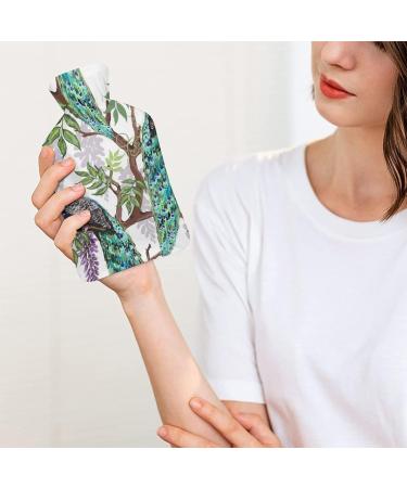 Hot Water Bottle with Lid - Peacock & Tree Design | Rubber Hot Water Bag for Pain Relief Cramps & Cold Therapy - Buy Online on GoSupps.com