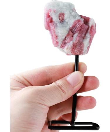 Crystal Rough Natural Rough Stones Pink Tourmaline with Display Stand Pink Crystal Original Speciment Raw Tourmaline of Plum Blossom for Home Decor Jewelry DIY Reiki Wicca Stone Set - Buy Online on GoSupps.com