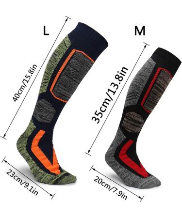 JTEG Unisex Ski Socks - Thermo Knee Socks for Winter Sports | 2 Pairs Red-Orange for Men Women & Kids - Buy Online on GoSupps.com