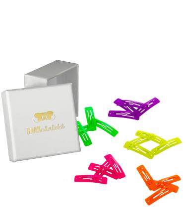 20 pieces of hair all -loving hair clips girl hair clips rectangular hair clip small neon mini baby hair clips children's jewelry hair clip hair jewelry snap hair clips for children women box color: white