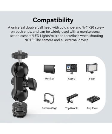 SmallRig Multi-Function Double Ball Head Adapter with Shoe Mount & 1/4 Screw - 1135 - Buy Online on GoSupps.com