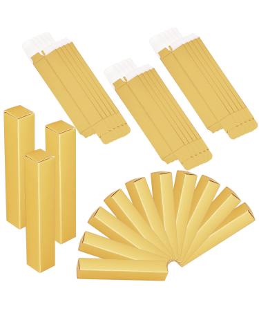 Lip Gloss Packaging Empty Paper Boxes for Lipgloss Packaging Lip Gloss Boxes Mascara Wand Tube Boxes Long Gold Lipgloss Case Foldable Sample Wrapping DIY Makeup Organzier Storage(50PCS 4.7x0.8x0.8)