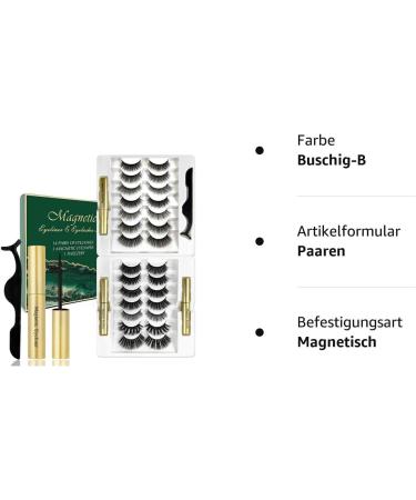 Rechoo Magnetic Eyelashes Kit - 14 Pairs Long & Thick False Eyelashes with Magnetic Eyeliner - Reusable 3D Natural Lashes - Includes Applicator & Tweezers - Buy Online on GoSupps.com