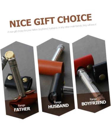 3-Piece Leather Razor Set for Men | Protective Pocket Shuff & Cover | Premium Manual Razor Accessories - Buy Online on GoSupps.com