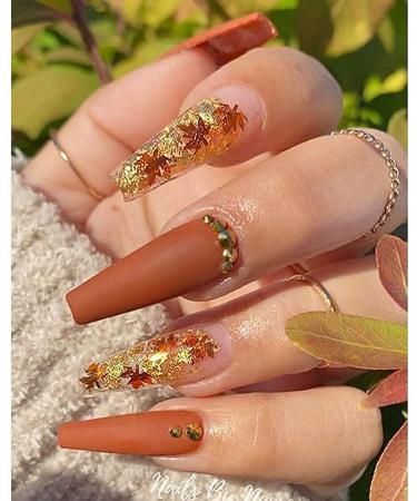 Maple Leaf Flake Glitter Nail Art Kit - 20g Metallic 3D Confetti for Fall Manicures - Red Yellow Orange Mix Design - Maple Spangles for Women and Girls (2 Pots) - Buy Online on GoSupps.com