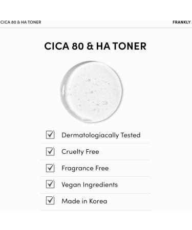 FRANKLY CICA 80 & Hyaluronic Acid Toner - Soothe, Hydrate & Balance | 80% Centella Asiatica & Hyaluronic Complex (7 Types) | Korean Skin Care | 8.8 fl.oz. - Buy Online on GoSupps.com