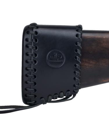 OXPANG Leather Rifle Gun Buttstock Extension, Slip on Recoil pad, Shotguns Gun Butt Protector Black(Veg tanned)