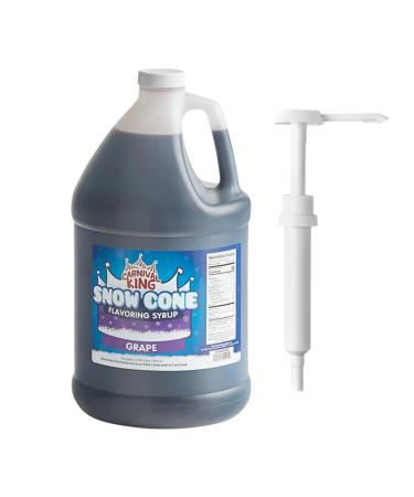 ZippySweets - Grape Snow Cone Syrup with Complimentary Pump 1 Gallon Makes Up to 128 Snow Cones Perfect Shaved Ice Syrup for Parties and Events Tasty Shaved Ice Treats
