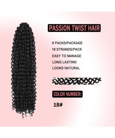 Wigenius 8 Packs Passion Twist Hair 18 | Water Wave Crochet Hair Extensions | Synthetic Braids (1B) - Shop Now! - Buy Online on GoSupps.com