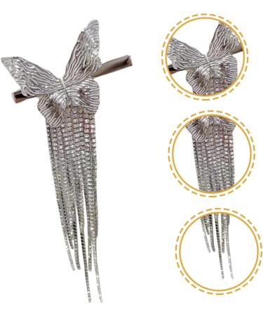 MAGICLULU Butterfly Tassel Hair Clip Rhinestone Tassel Headdress Butterflies Tassel Hair Clip Rhinestone Hair Decorations Rhinestone Butterflies Hairpins Women Rhinestone Headdress - Buy Online on GoSupps.com