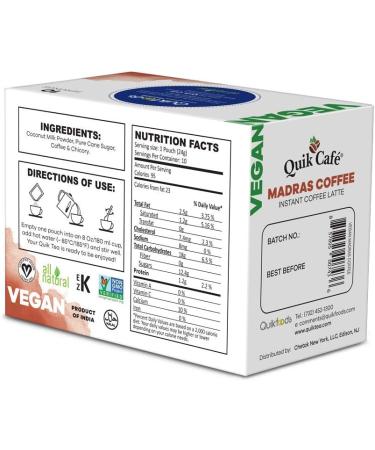 Quik Cafe Vegan Madras Coffee Latte (Vegan Madras Coffee 10 Count) Vegan Madras Coffee 10 Count - Buy Online on GoSupps.com