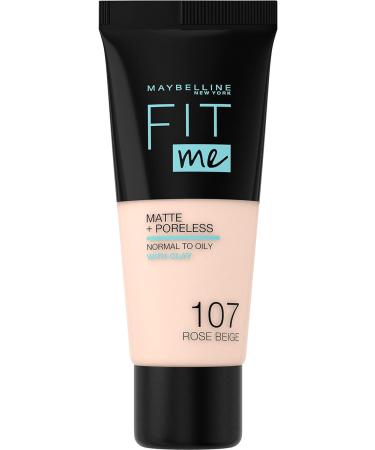 Maybelline Fit Me Matte & Poreless Foundation 107 Rose Beige 30ml - Pack of 1 - Buy Online on GoSupps.com