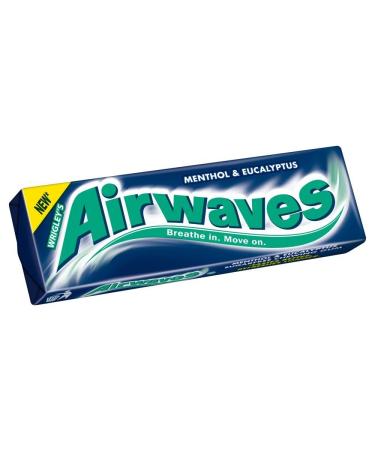 Wrigley's - Airwaves Chewing Gum - Mint/Eucalyptus Flavor - Pack of 5 x 14g Packs