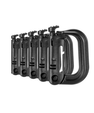 Tactical D-Ring Grimlock Carabiners for Molle Gear Strong and Lightweight Fast Latch System for Military Vest or Patrol Ready Bags 10 Pack