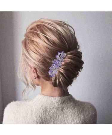 Yheakne Crystal Wedding Hair Clip - Bling Rhinestone Headdress for Brides & Girls | Elegant Purple Decorative Hair Jewelry - Buy Online on GoSupps.com