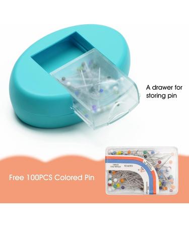 Coitak Magnetic Sewing Pincushion with 100 Plastic Head Pins - Green Magnetic Pins Holder for Sewing & Quilting - Buy Online on GoSupps.com