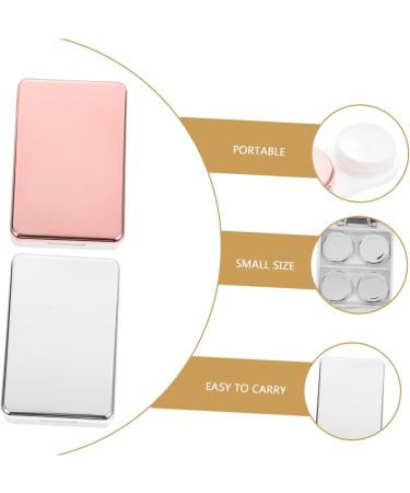 Gatuida 2 Set Mirror Color Contact Lenses Case - Travel-Friendly Eye Cosmetic Container for Household Use - 9x6.1x2.2cm - Buy Online on GoSupps.com
