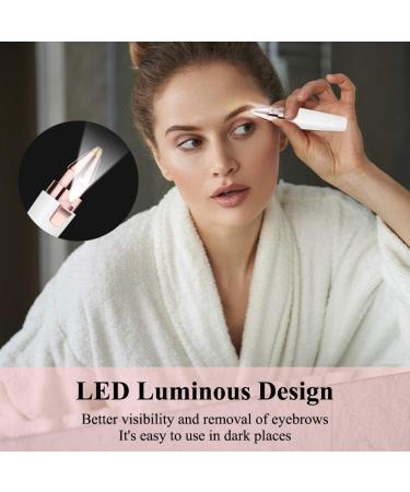 Molbory 2-in-1 Eyebrow Razor & Face Hair Remover for Women | Pain-Free Trimming & LED Light for Eyebrows Lips Chin & Nasal Hair - Buy Online on GoSupps.com
