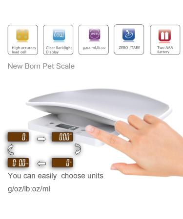 Digital Pet Scale Small Animal Scale with LCD Display Digital Food Scale Multifunction Small Puppy Kitten Scale Max Weighing 10kg/22lb for Kitten/Puppy/Hamster/Hedgehog/Tortoise/Food - Buy Online on GoSupps.com